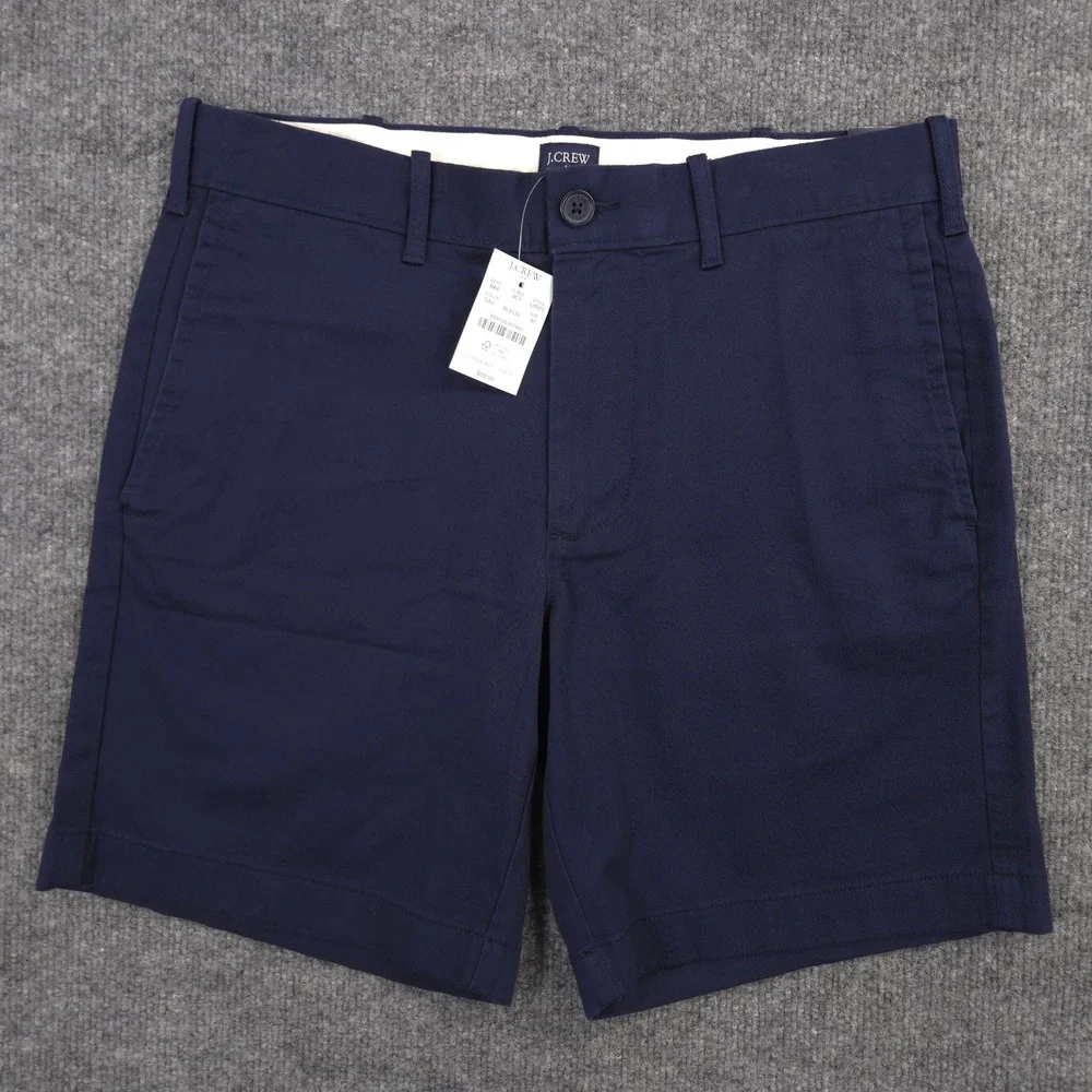 J Crew Flex Chino Shorts Mens 30 Navy Blue Stretch Twill 7